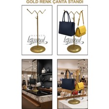 İstanbul Manken Gold Renk Yükseklik Ayarlı Çanta Standı - Çanta Askısı - Çanta Organizeri