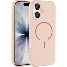 iPhone 17  Manyetik Şarj Darbe Emici Kamera Korumalı İçi Kadife Ottonova Meta Kılıf - Pembe