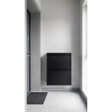 Ikili 2'li Metal Ayakkabılık Premium Siyah