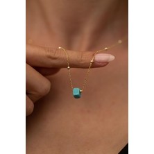 TRY Kadın Bodrum Mavi Boncuk Model Toplu Altın Kaplama Italyan Kolye