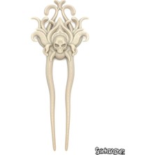 Snickerdoodles Poison Ivy Topuz Tokası - Fransız Saç Pini - Kemik Rengi Gothic Saç Aksesuarı