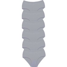 MiraLive 6 Adet Tutku Kadın Yüksek Bel Bato Kalın Lastik Külot Gri