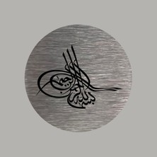 CRF Reklam Promosyon Matbaa Osmanlı Logo Tuğra Gerçek Metal Logo Yuvarlak Arkası Yapışkanlı 5 cm 1 Adet