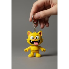 Pazarois Çılgın Kedi Figürlü Hareketli Anahtarlık