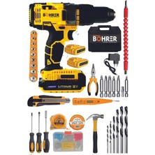 Normadia 30 Parça Profesyonel Darbeli Şarjlı Vidalama Matkap Seti