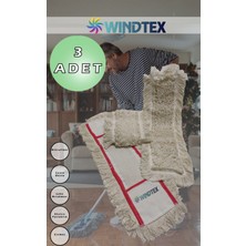 3'lü Uzun Mop Bezi, 60 cm Beyaz, Yedek Temizlik Seti