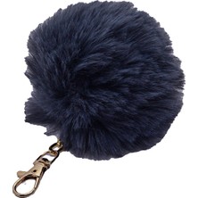 TRY Lacivert Renk Peluş Ponpon Anahtarlık   978