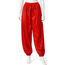 Özen Giyim Kırmızı Payetli Şalvar Pantolon – 230 cm Uzunluk – Cepli Değil – Lastikli Paça & Bel