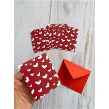 UltraMint Sevgililer Günü Temalı Beyaz Kalpli ve Kırmızı Zarf Kartları 30'lu Set