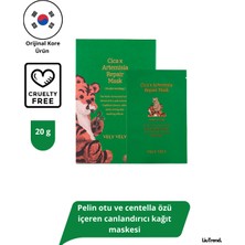 Vely Vely Cica x Artemisia Repair Mask (20 gr * 10 Adet) Pelin Otu ve Centella Özü Içeren Canlandırıcı Kağıt Maskesi