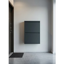 Ikili 2'li Metal Ayakkabılık Premium Antrasit