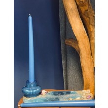 Birmiamu Okyanus Esintisi Epoksi Şamdanlık Seti – 2’li Mavi Şamdan Mum Dahil | El Yapımı Dekoratif Mum Seti