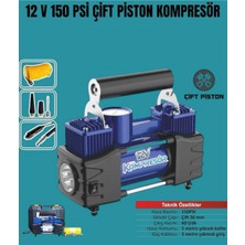 Normadia Yüksek Performanslı Çift Piston Araç Hava Kompresörü, Güçlü ve Dayanıklı