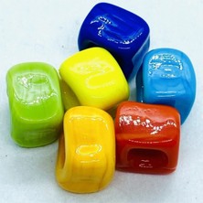 Normadia 6 Adet Murano Cam Küp Takı Ucu, Parlak Renkli Hobi Malzemesi