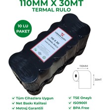 RULORULO 110X30 Termal Rulo 1 Paket 10 Adet Bpa Free Tse Belgeli