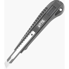 Uttil Uttıl NMUK07-NS Alüminyum Gövdeli Segmentsiz 9 mm Bıçaklı Metal Kasa Maket Bıçağı