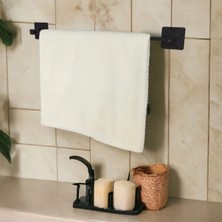Eco Lounge Siyah Yapışkanlı Havluluk – Delme Gerektirmez Duvar Havlu Askılığı Paslanmaz Metal Çubuk Havluluk (Banyo & Mutfak)