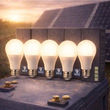 Kialed 5'li 9W Dc 12V LED Ampul – Solar & Akü Uyumlu