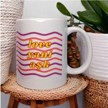 UltraMint Sevimli Love Yani Aşk Temalı Tasarımlı Hediye Kupa Bardak