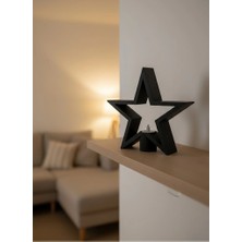 Eco Lounge Yıldız Mumluk Siyah Modern Salon ve Raf Dekoru