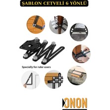 Normadia Hassas Ölçüm Alüminyum Şablon Cetveli 6 Açılı, Profesyonel Kalite