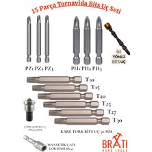 Normadia 15 Parça Tornavida Uç Seti, Çok Renkli ve Dayanıklı 50MM Bıçaklar