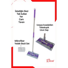 Çok Amaçlı Mandallı Teleskopik Mop ve Yedek Bez Seti