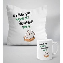 UltraMint Rüya Gibi Hediye Seti: Yazılı Cat Baskılı Yastık ve Kupa