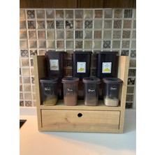 Ediz ahşap %100 mdf dekoratif minimal çekmeceli çok amaçlı mutfak baharatlık