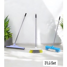 Yerden Çekpas ve Halı Yıkama Fırçası Metal Saplı Temizlik Seti