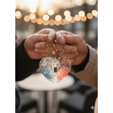 UltraMint Iki Parça Kalpli Anahtarlık Çiftler Için Sevgililer Günü Hediyesi