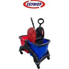 Çift Kovalı Temizlik Paspas Seti ve Plastik Kat Arabası