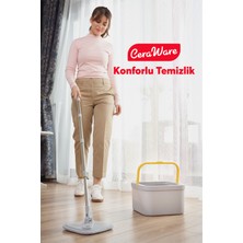Kare Mop Temizlik Seti + 2 Yedek Bez, Hijyenik ve Kolay Kullanım