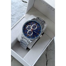 UltraMint Şık Gümüş Renk Erkek Spor Kol Saati ve Bileklik Hediye Seti