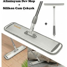 Dev Sihirli Mop, Silikon Cam Çekçek, Mikrofiber Üçgen Yüzey Temizliği