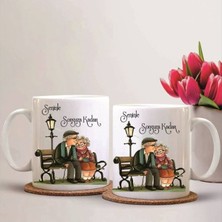 UltraMint Sevgili Temalı Renkli Seramik Kupa Bardak, Günlük Kullanım Için Mükemmel