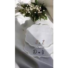 Lotus Atölye Söz & Nişan Tepsisi Için Söz Mendili Gold ve Ya Gümüş Kişiye Özel