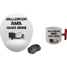 UltraMint Çocuklar Için Sevimli Mochi Cat Baskılı Mouse Pad ve Kupa Seti