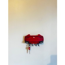 Ferrari Stil Spor Araba Duvar Anahtarlık Organizeri – Kırmızı