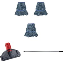 Çift Kovalı Temizlik Arabası Seti, Yedek Mop ve Tutucu, 17 cm Dar Mopli