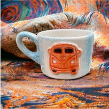 UltraMint El Yapımı Seramik Arabalı Türk Kahvesi Fincanı, Şık ve Özel Tasarım