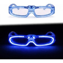 Miraxx Mavi LED Işıklı Parti Gözlüğü 3 Modlu – Glow &amp; Gece Eğlence Gözlüğü