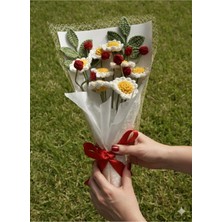 UltraMint El Örgüsü Papatya Buketi, Her Davet Için Şık ve Renkli Hediye