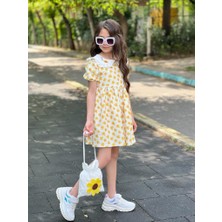 Savorzy Papatya Desenli Bebe Yaka Elbise