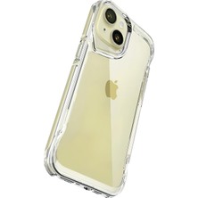 Delixa iPhone 15 Için Defend Serisi Kristal Berraklığında Ultra Şeffaf Arkası Sert Polikarbonat Kenarları Y