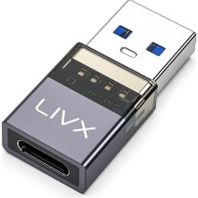 Delixa USB 3.2 To Type C Çevirici Dönüştürücü Otg 10GBPS 60W Ultra Hızlı Şarj ve Veri Aktarımı Otgdf