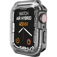 Delixa , Watch 8/7 Uyumlu Air Hybrid Kılıf 45MM, Darbeye Dayanıklı Koruyucu Silikon Kılıf, Siyah