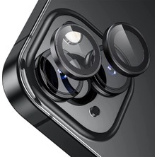 Delixa Labs iPhone 14/14 Screen Protector 9h Safir Cam Kamera Metal Lens Koruyucu (Siyah)