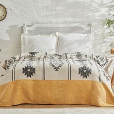 Delixa Home Raya Çift Kişilik Pamuk Battaniye Hardal