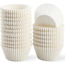 Delixa Trend Hediye Sepeti Takribi 100 Adet Büyük Boy Beyaz Muffin Kek Kalıbı 50X40 Mm, Cupcake Kağıdı, Bro